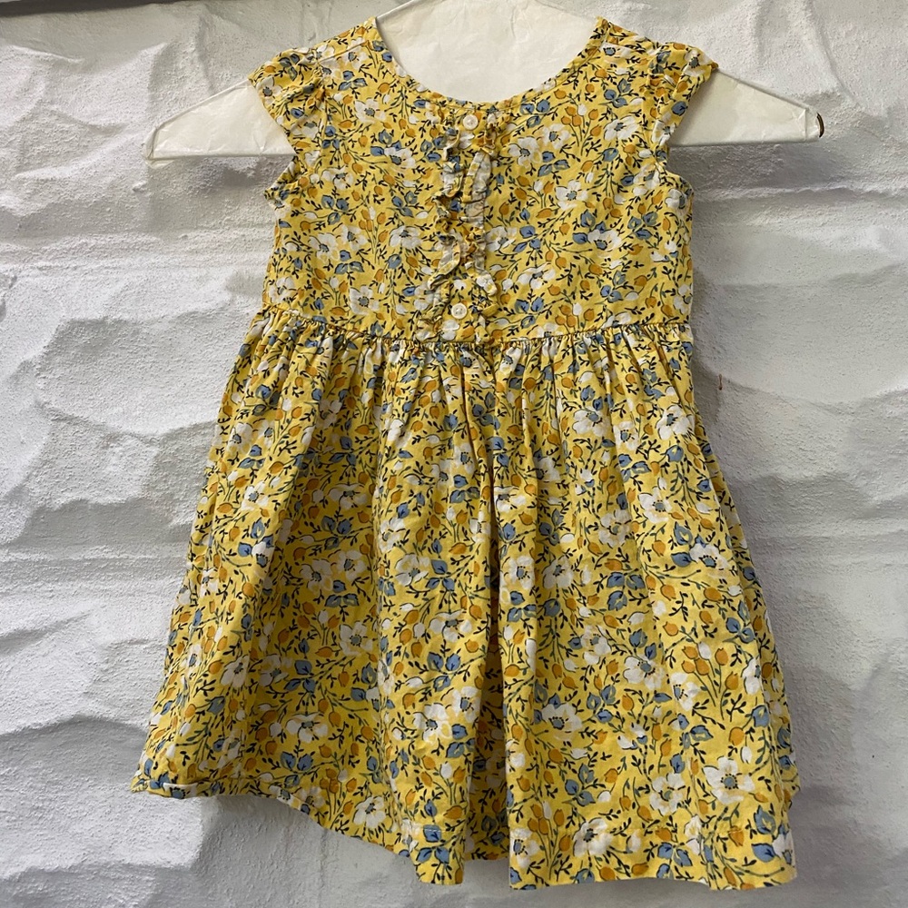 Girls floral yellow dress size 12-18 months
